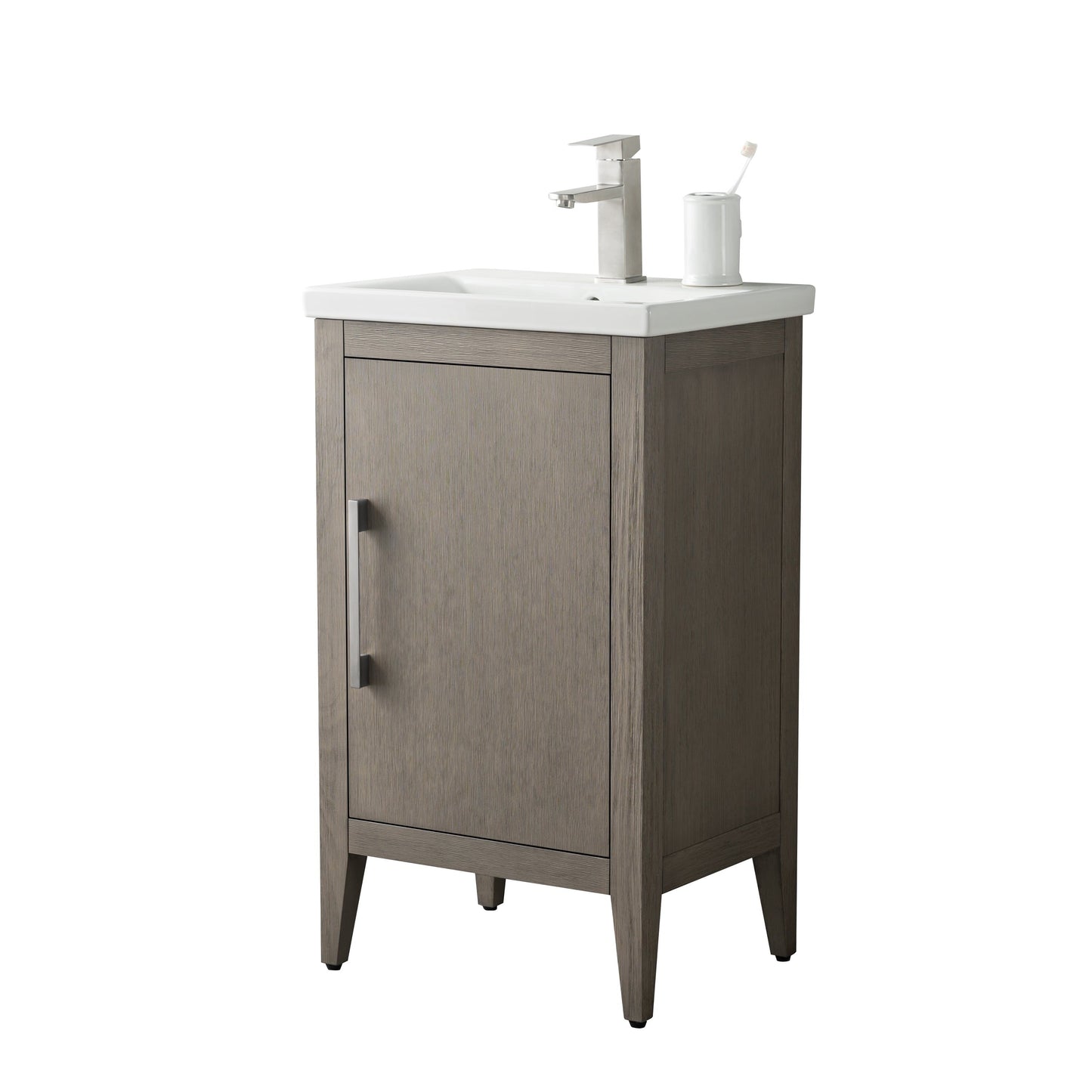 Meuble-lavabo de salle de bain Vanity Art à lavabo simple, 20, 24 ou 30 pouces, avec dessus en céramique.