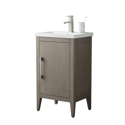 Meuble-lavabo de salle de bain Vanity Art à lavabo simple, 20, 24 ou 30 pouces, avec dessus en céramique.