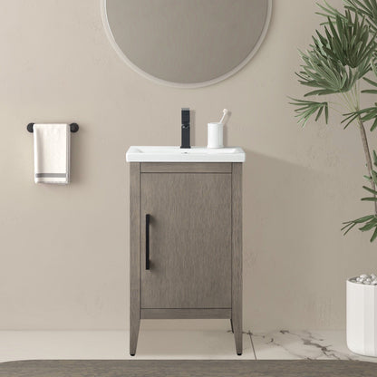 Meuble-lavabo de salle de bain Vanity Art à lavabo simple, 20, 24 ou 30 pouces, avec dessus en céramique.