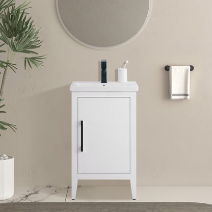 Meuble-lavabo de salle de bain Vanity Art à lavabo simple, 20, 24 ou 30 pouces, avec dessus en céramique.
