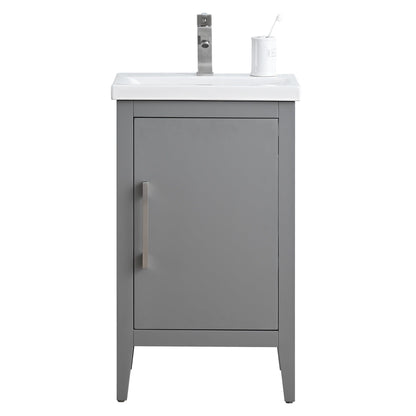 Meuble-lavabo de salle de bain Vanity Art à lavabo simple, 20, 24 ou 30 pouces, avec dessus en céramique.