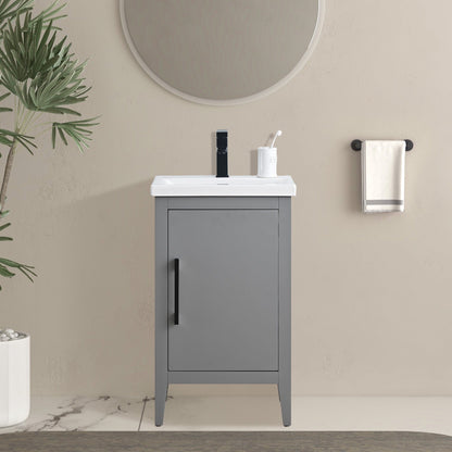 Meuble-lavabo de salle de bain Vanity Art à lavabo simple, 20, 24 ou 30 pouces, avec dessus en céramique.