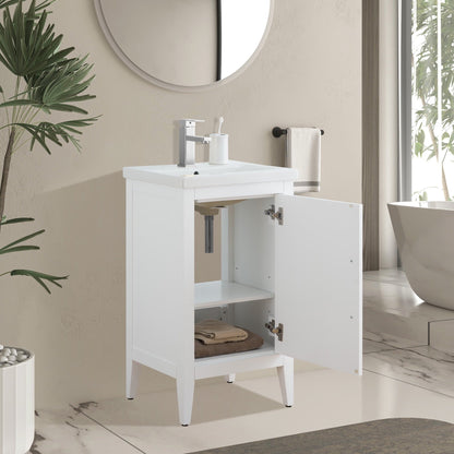 Meuble-lavabo de salle de bain Vanity Art à lavabo simple, 20, 24 ou 30 pouces, avec dessus en céramique.