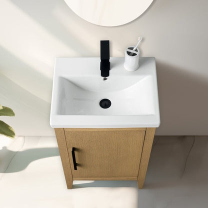 Meuble-lavabo de salle de bain Vanity Art à lavabo simple, 20, 24 ou 30 pouces, avec dessus en céramique.