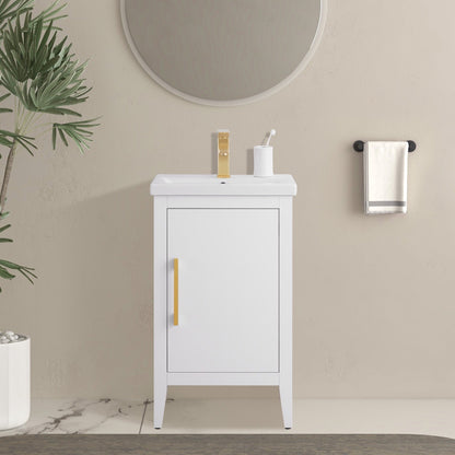 Meuble-lavabo de salle de bain Vanity Art à lavabo simple, 20, 24 ou 30 pouces, avec dessus en céramique.