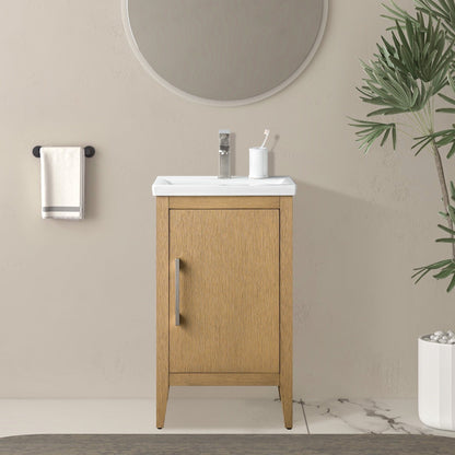 Meuble-lavabo de salle de bain Vanity Art à lavabo simple, 20, 24 ou 30 pouces, avec dessus en céramique.