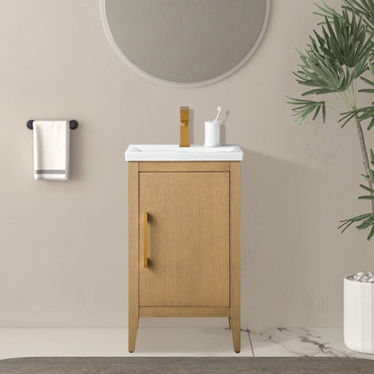 Meuble-lavabo de salle de bain Vanity Art à lavabo simple, 20, 24 ou 30 pouces, avec dessus en céramique.