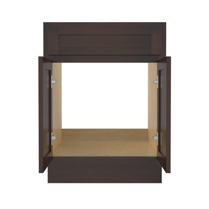 Meuble-lavabo de salle de bain Vanity Art en bois massif de 60 cm (24 pouces) avec lavabo simple.
