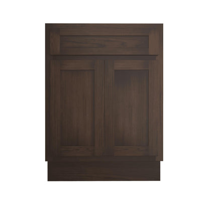 Meuble-lavabo de salle de bain Vanity Art en bois massif de 60 cm (24 pouces) avec lavabo simple.