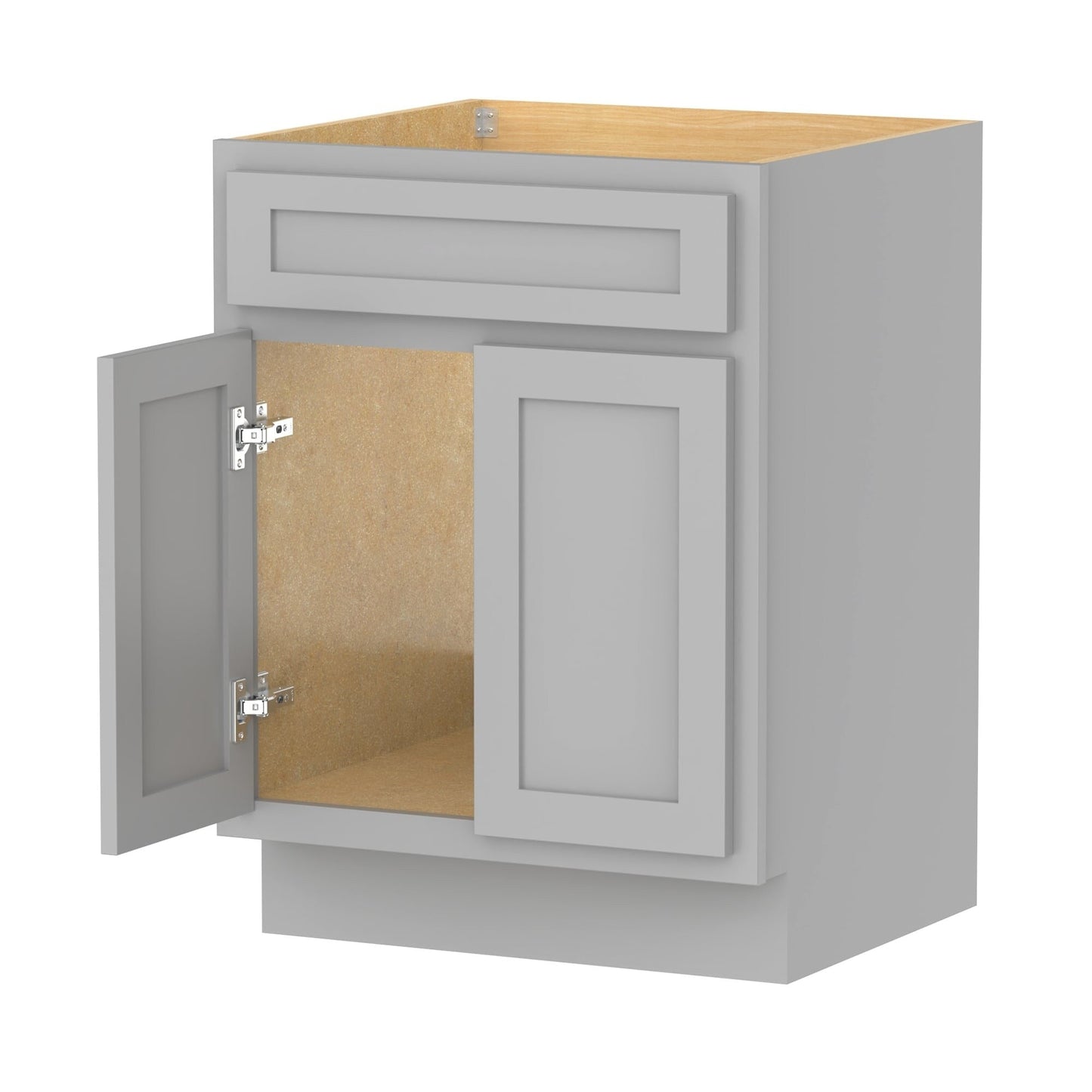 Meuble-lavabo de salle de bain Vanity Art en bois massif de 60 cm (24 pouces) avec lavabo simple.