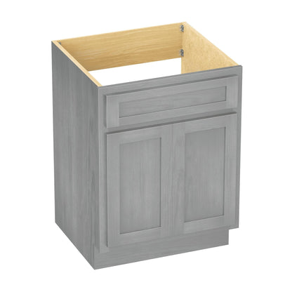 Meuble-lavabo de salle de bain Vanity Art en bois massif de 60 cm (24 pouces) avec lavabo simple.