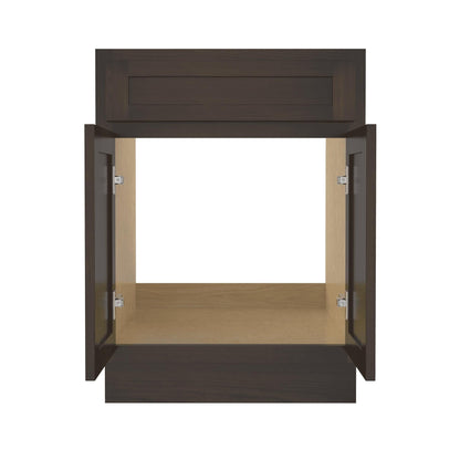 Meuble-lavabo de salle de bain Vanity Art en bois massif de 60 cm (24 pouces) avec lavabo simple.