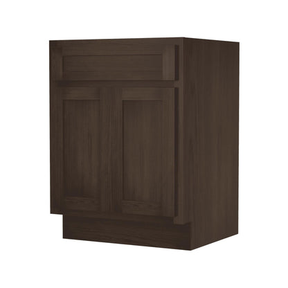 Meuble-lavabo de salle de bain Vanity Art en bois massif de 60 cm (24 pouces) avec lavabo simple.