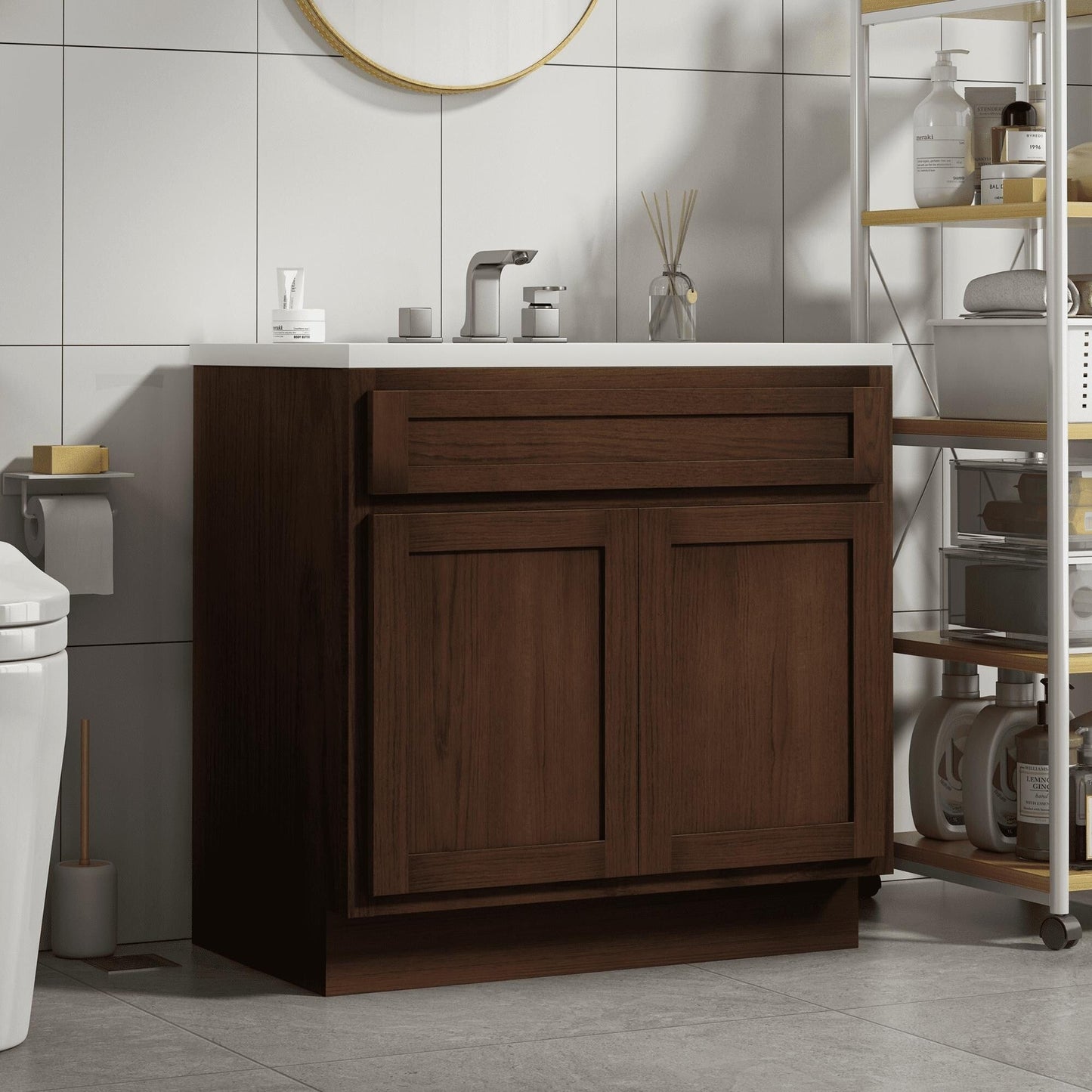 Meuble-lavabo de salle de bain Vanity Art à lavabo simple de 36 pouces