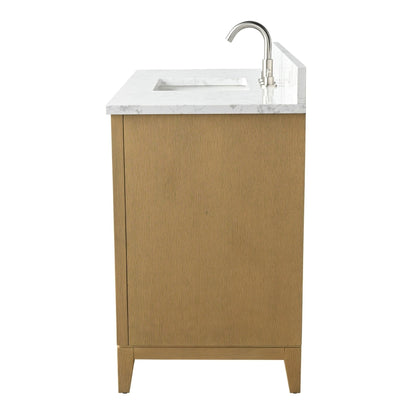 Meuble-lavabo Art pour salle de bain avec lavabo en céramique et plan de travail en marbre composite.