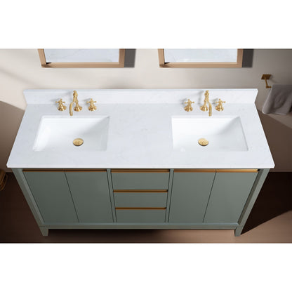 Meuble-lavabo Art pour salle de bain avec lavabo en céramique et plan de travail en marbre composite.