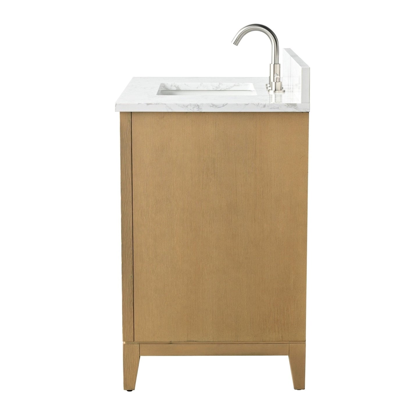 Meuble-lavabo Art pour salle de bain avec lavabo en céramique et plan de travail en marbre composite.