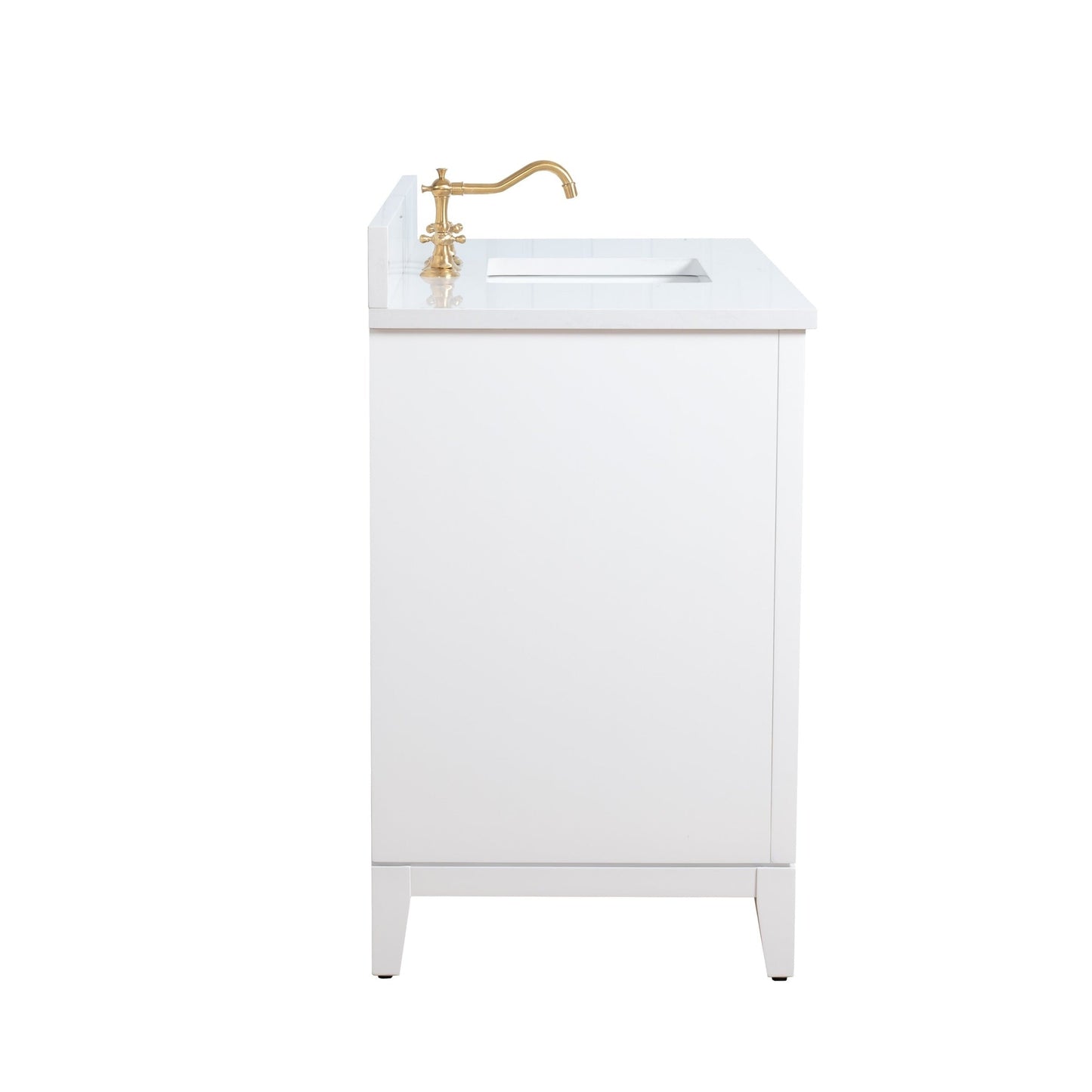 Meuble-lavabo Art pour salle de bain avec lavabo en céramique et plan de travail en marbre composite.