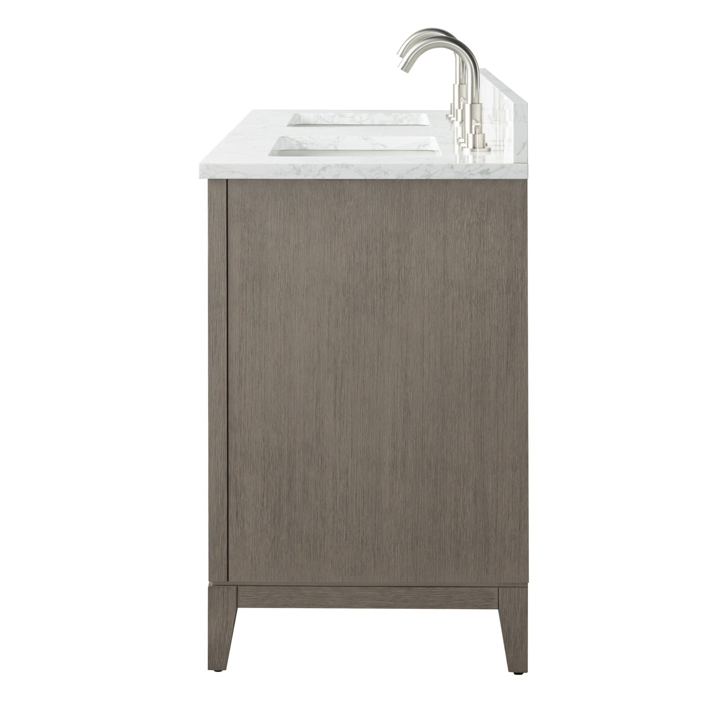 Meuble-lavabo Art pour salle de bain avec lavabo en céramique et plan de travail en marbre composite.