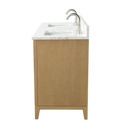 Meuble-lavabo Art pour salle de bain avec lavabo en céramique et plan de travail en marbre composite.