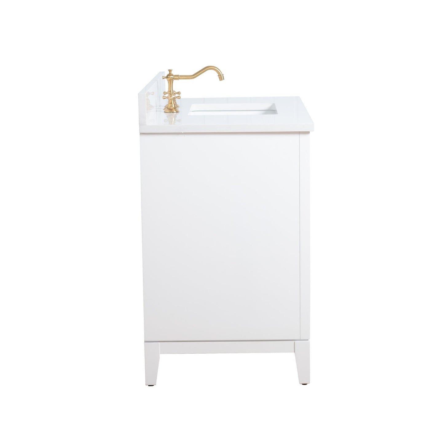 Meuble-lavabo Art pour salle de bain avec lavabo en céramique et plan de travail en marbre composite.