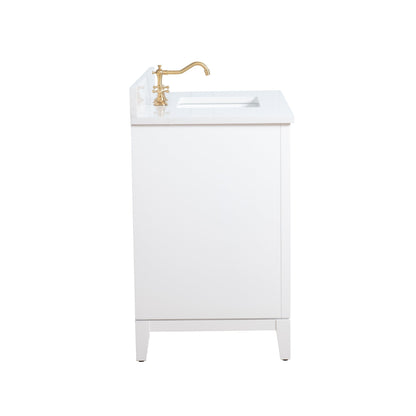 Meuble-lavabo Art pour salle de bain avec lavabo en céramique et plan de travail en marbre composite.