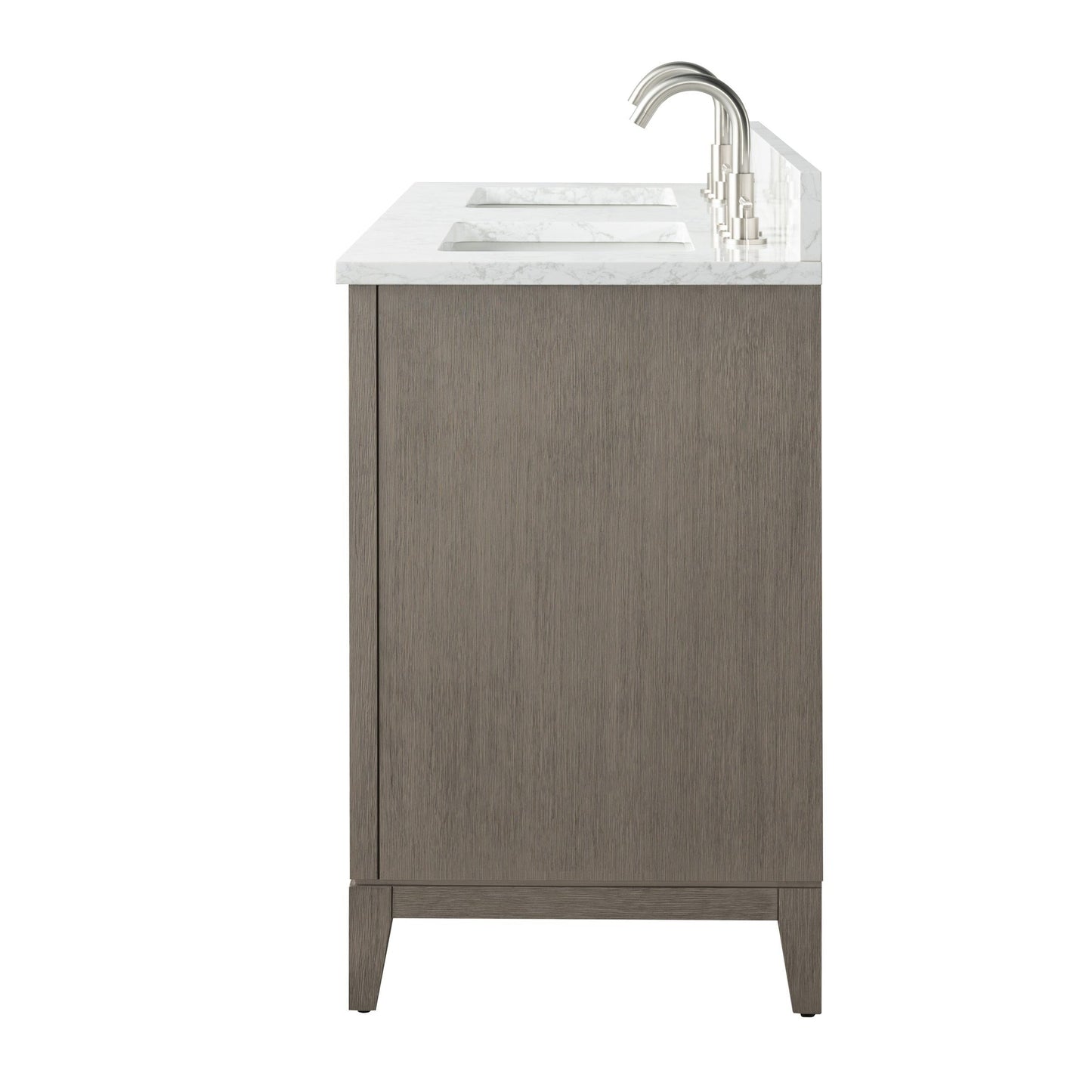 Meuble-lavabo Art pour salle de bain avec lavabo en céramique et plan de travail en marbre composite.