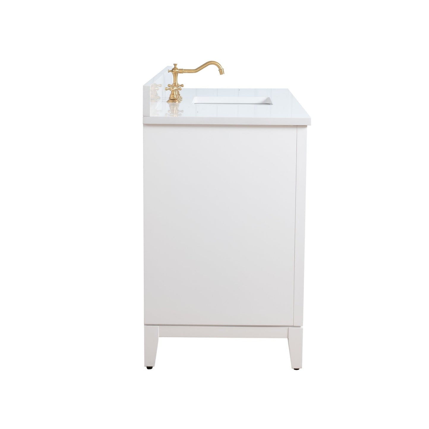Meuble-lavabo Art pour salle de bain avec lavabo en céramique et plan de travail en marbre composite.