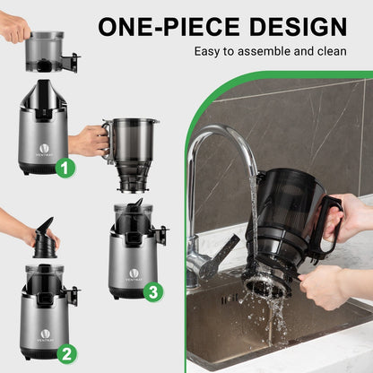 Ventray 900, centrifugeuse à mastication lente, presse à froid avec une trémie d'alimentation extra large de 5,1 pouces.