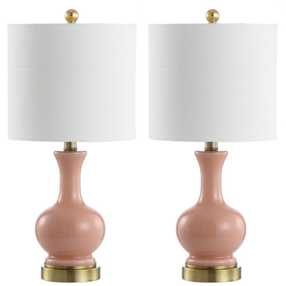 Lampe de table LED Vermont 22 en verre et métal, blanche (lot de 2) par JONATHAN Y