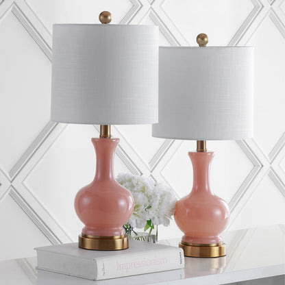 Lampe de table LED Vermont 22 en verre et métal, blanche (lot de 2) par JONATHAN Y
