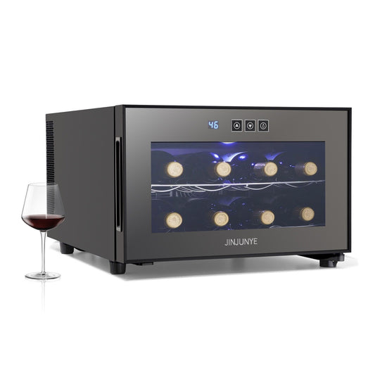 Refroidisseur de boissons polyvalent pour 8 bouteilles (46 - 66°F) : Design élégant et fonctionnement ultra silencieux pour un usage domestique.