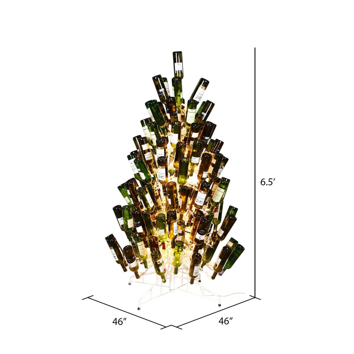 Vickerman 6.5' x 46 Support artificiel pour bouteilles de vin blanc DuraL 600CL. Peut contenir 121 bouteilles.