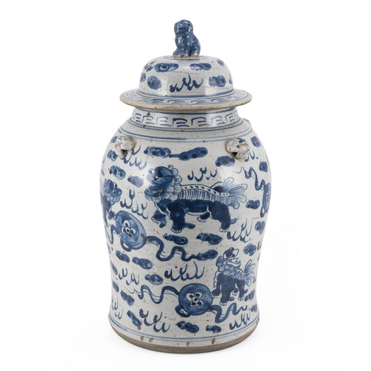Pot de temple vintage à motif de lion - Petit modèle