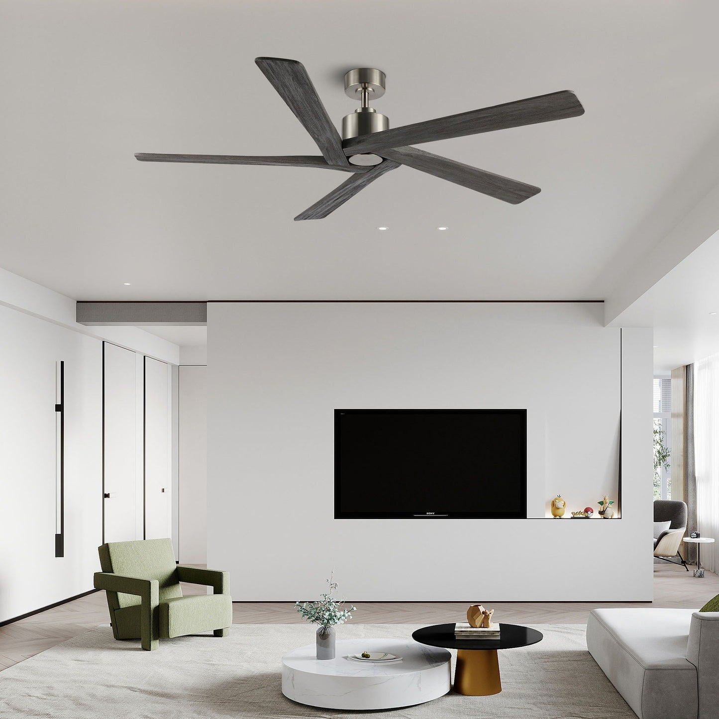WINGBO Ventilateur de plafond intérieur à 54 pouces avec moteur DC, sans éclairage - N/A