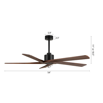 WINGBO Ventilateur de plafond intérieur à 54 pouces avec moteur DC, sans éclairage - N/A