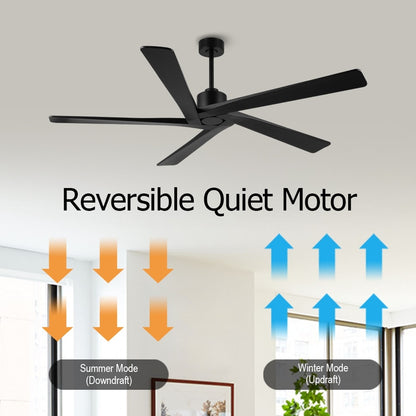 WINGBO Ventilateur de plafond intérieur à 54 pouces avec moteur DC, sans éclairage - N/A