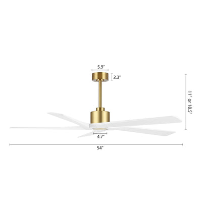 WINGBO Ventilateur de plafond intérieur à 54 pouces avec moteur DC, sans éclairage - N/A