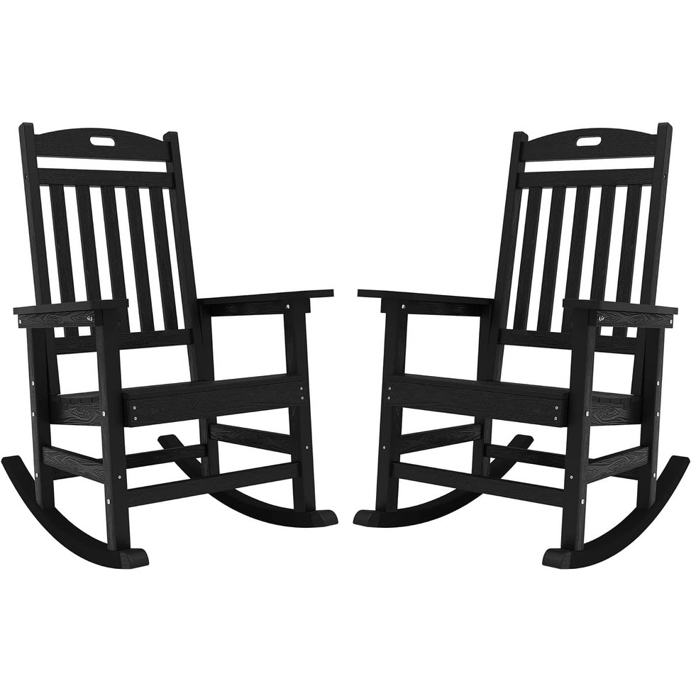 WINSOON Chaise à bascule d'extérieur pour tout type de météo, lot de 2