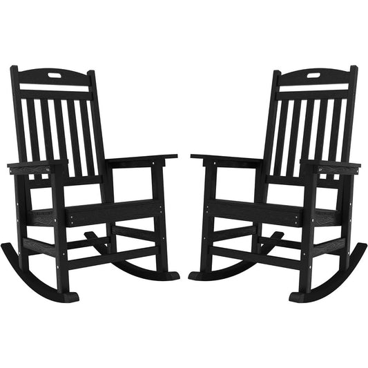 WINSOON Chaise à bascule d'extérieur pour tout type de météo, lot de 2