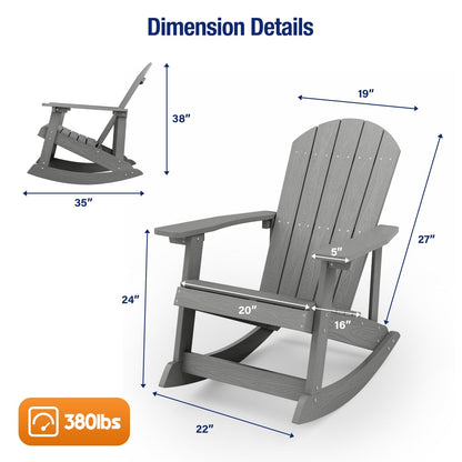 WINSOON Chaise à bascule d'extérieur pour tout type de météo, lot de 2