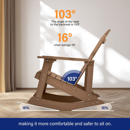 WINSOON Chaise à bascule d'extérieur pour tout type de météo, lot de 2