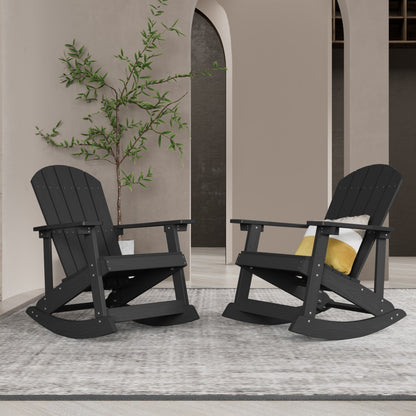 WINSOON Chaise à bascule d'extérieur pour tout type de météo, lot de 2