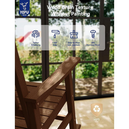 WINSOON Chaise à bascule d'extérieur pour tout type de météo, lot de 2