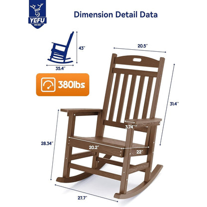 WINSOON Chaise à bascule d'extérieur pour tout type de météo, lot de 2