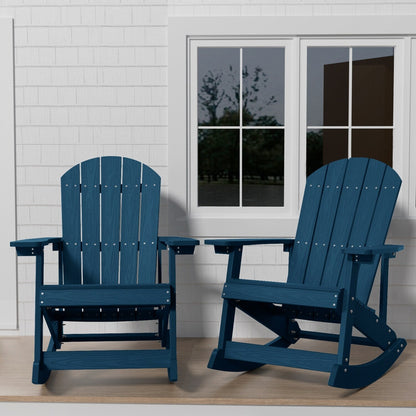 WINSOON Chaise à bascule d'extérieur pour tout type de météo, lot de 2