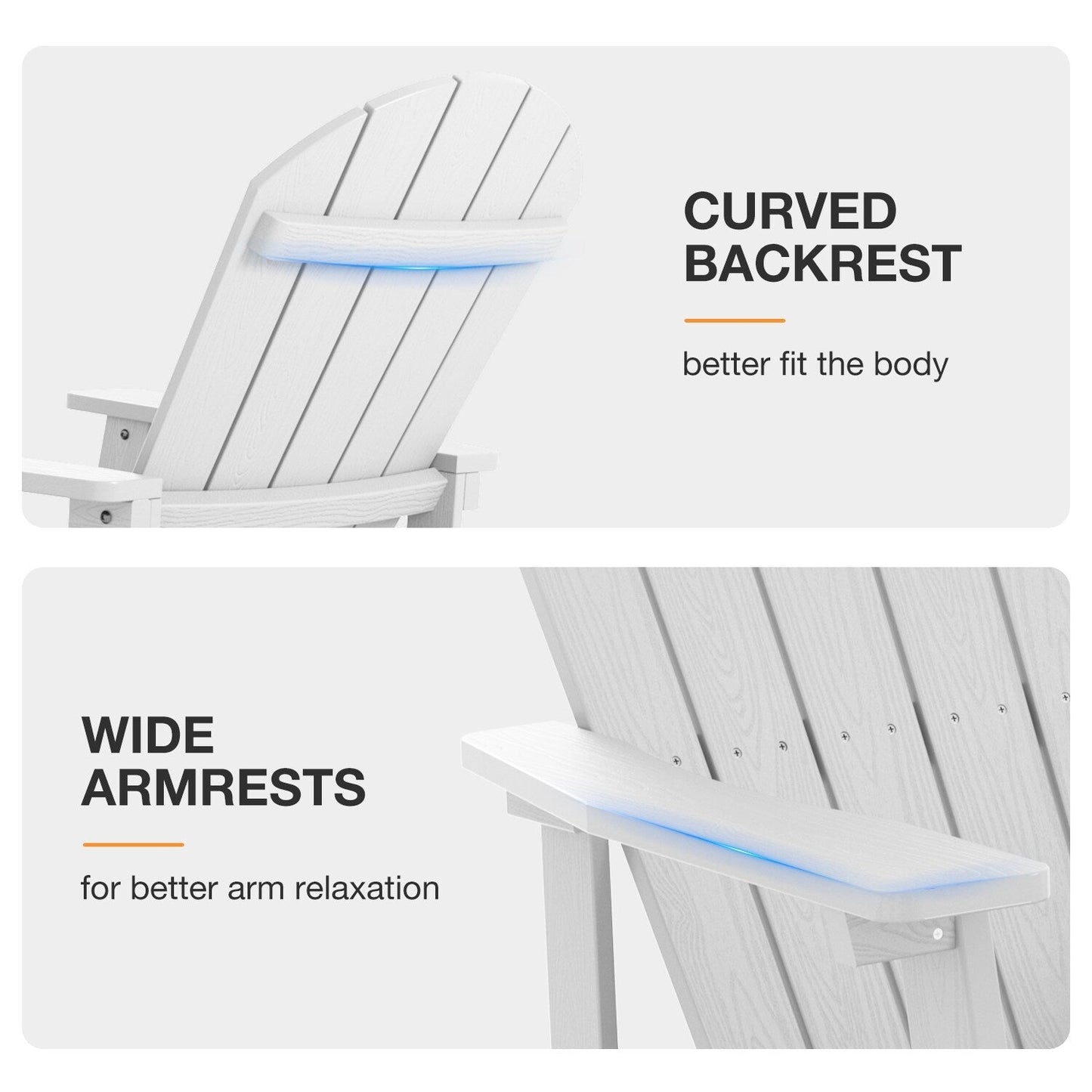 WINSOON Chaise à bascule d'extérieur pour tout type de météo, lot de 2