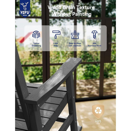 WINSOON Chaise à bascule d'extérieur pour tout type de météo, lot de 2