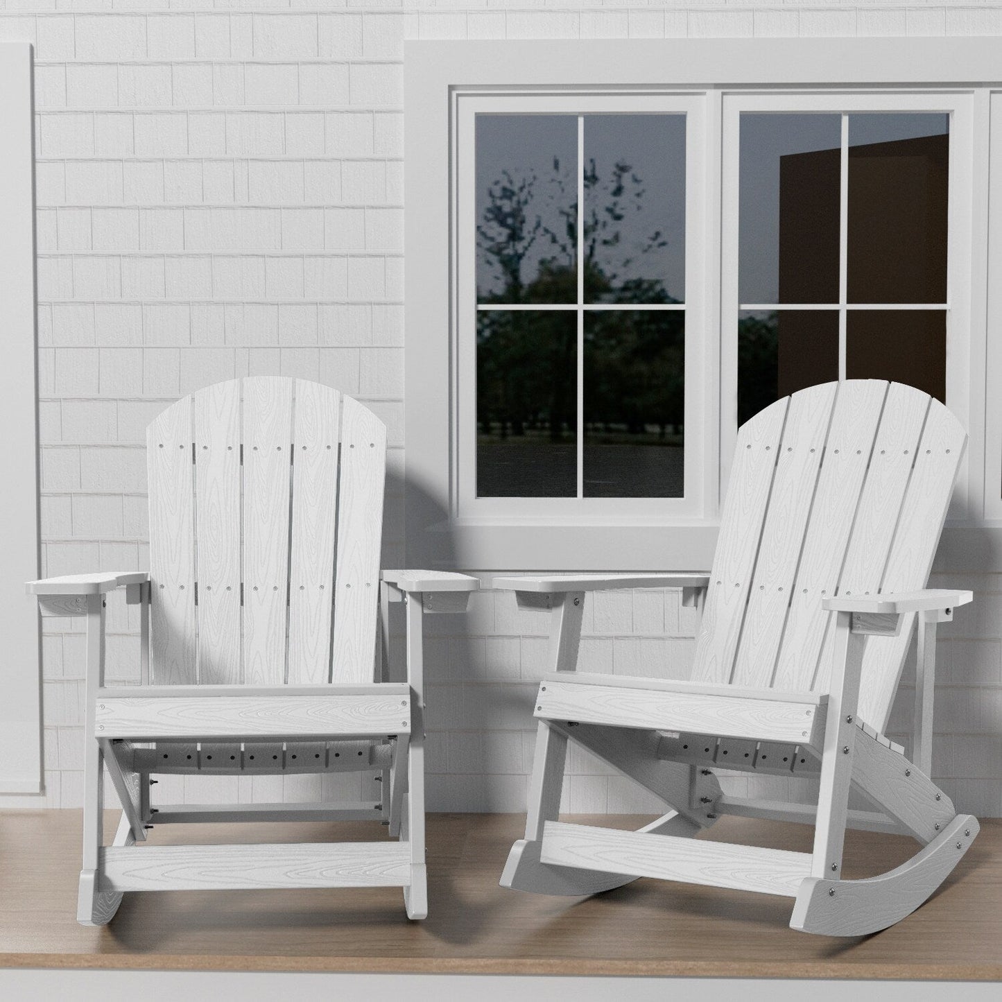 WINSOON Chaise à bascule d'extérieur pour tout type de météo, lot de 2