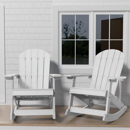 WINSOON Chaise à bascule d'extérieur pour tout type de météo, lot de 2